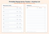 Printable Manga Series Tracker & Hunting List (PDF Download)