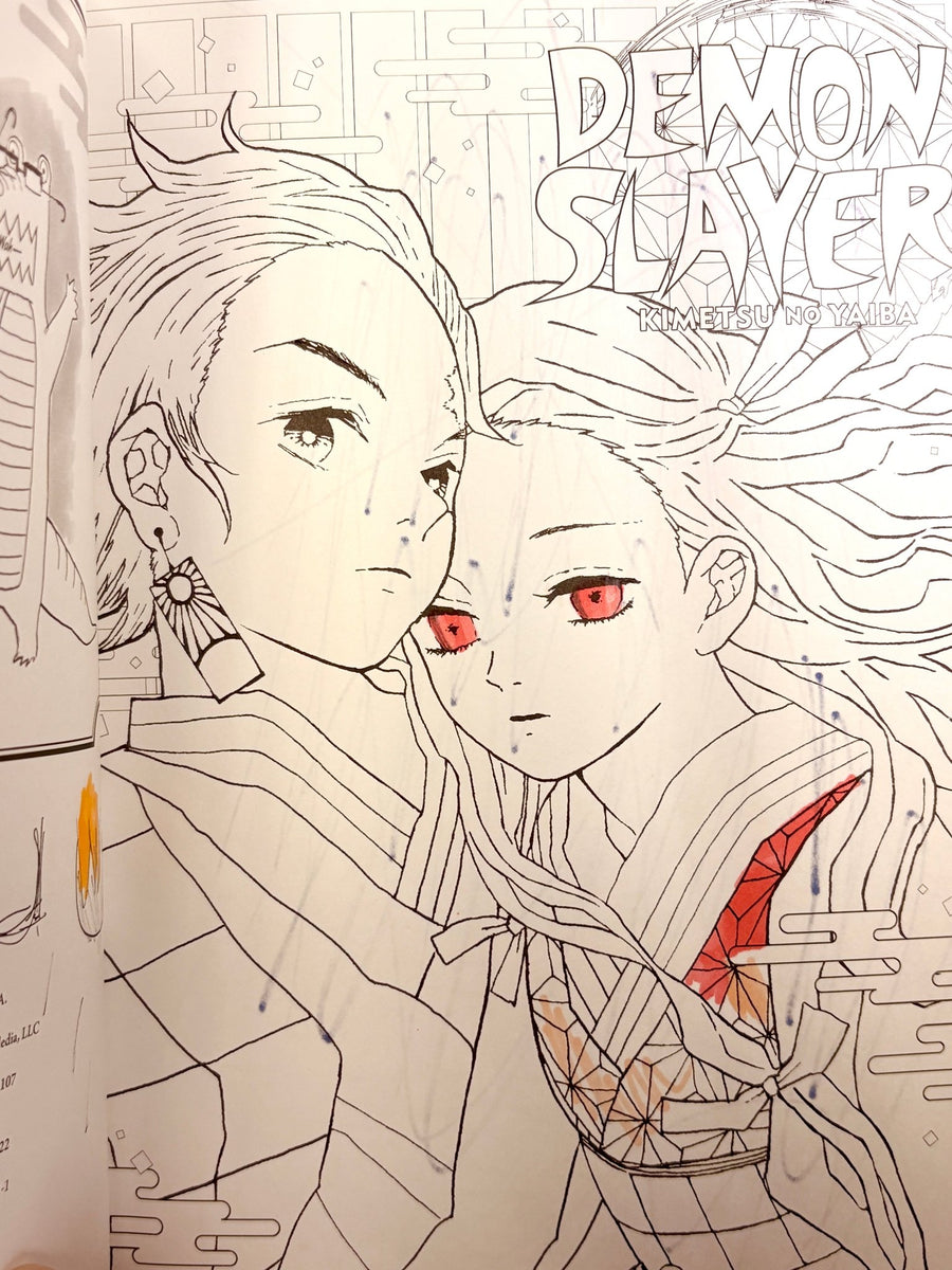 Viz Media's Demon Slayer The Official Coloring Book (3 Pages Colored ...