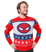 Marvel Spider-Man Symbol Offcially Licesned Adult Holiday Ugly Christmas Sweater