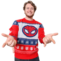 Marvel Spider-Man Symbol Offcially Licesned Adult Holiday Ugly Christmas Sweater