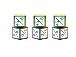 +1/+1 & -1/-1 D6 White Pack of 6 CCG Metal Dice