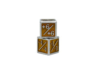 +1/+1 & -1/-1 D6 Yellow Pack of 6 CCG Metal Dice
