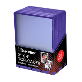 3" x 4" Colored Border Toploaders (25ct) for Standard Size Cards (Purple)