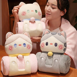 2 in 1 Cat Pillow Blanket - The Mage's Emporium Kore Kawaii Kore Kawaii Shopify Collective Used English Japanese Style Comic Book