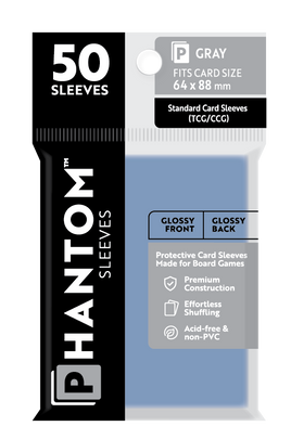 Phantom Sleeves: Gray Size (64mm x 88mm) 50 ct