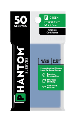 Phantom Sleeves: Green Size (56mm x 87mm) 50 ct