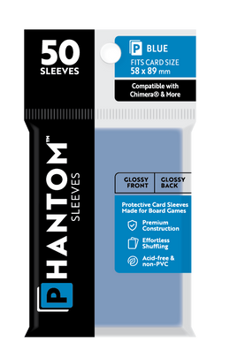 Phantom Sleeves: Blue Size (58mm x 89mm) 50 ct