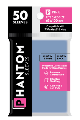 Phantom Sleeves: Pink Size (65mm x 100mm) 50 ct