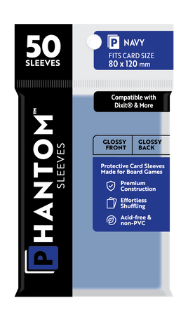 Phantom Sleeves: Navy Size (80mm x 120mm) 50 ct