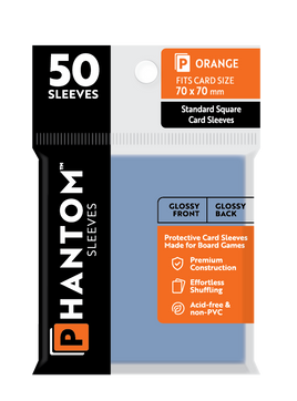 Phantom Sleeves: Orange Size (70mm x 70mm) 50 ct