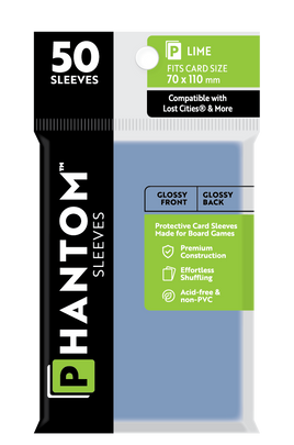 Phantom Sleeves: Lime Size (70mm x 110mm) 50 ct