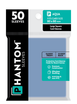 Phantom Sleeves: Aqua Size (80mm x 80mm) 50 ct