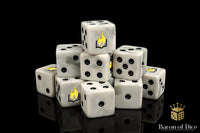 Flaming Book Dice