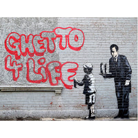 Urban Art Graffiti - Banksy Ghetto 4 Life