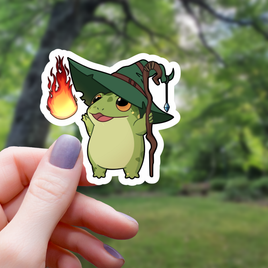Fireball Frog Wizard RPG Sticker - 3"