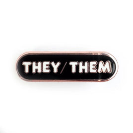 Pride Pals Pronoun Enamel Pin - They/Them (Black)