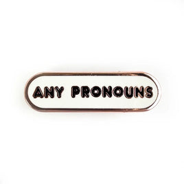 Pride Pals Pronoun Enamel Pin - Any Pronouns (White)
