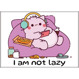 Ata-Boy Magnets: Refrigerator Magnet - 2.5" x 3.5" - Pembe the Pink Cat - I Am Not Lazy