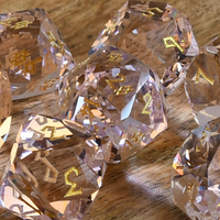 Pink Multifaceted Glass Dice Set