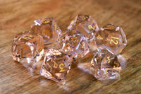 Pink Multifaceted Glass Dice Set
