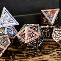 Ballad of the Bard Bloodstained Silver Metal Dice Set
