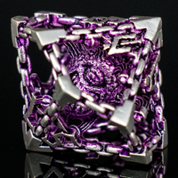 Beholder's Gates Hollow Metal Dice Set - Purple and Silver