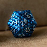 Blue Dragon's Egg Metal Dice Set