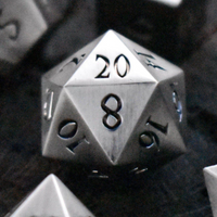 Brushed Silver Sharp-Edged Metal Dice Set