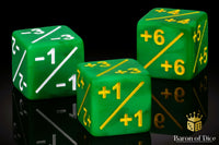 +1/ -1 Counters - Matte Green - Set of 10