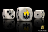 Flaming Book Dice