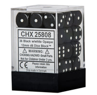 Chessex: D6  Opaque Dice sets - 12mm