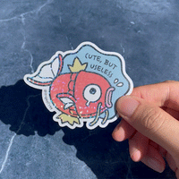 Cute, But Useless Magikarp Glitter Sticker (3")