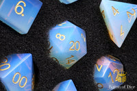 Natural Opal Gemstone RPG Dice Set - 7 Pieces
