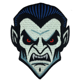 Dracula Head Embroidered Patch: Iron-on