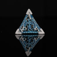 Dragonguard Hollow Metal Dice Set - Azure and Silver