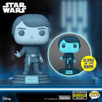 Funko Pop! Star Wars: Return of the Jedi 40th Anniversary - Holographic Luke Skywalker #615 Glow-in-the-Dark Entertainment Earth Exclusive