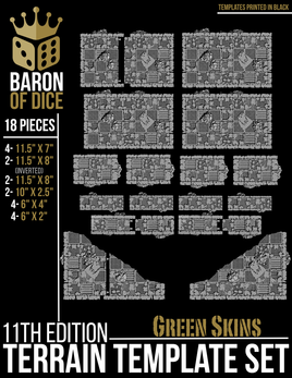 Orc Scrapyard Template Set | 11e Terrain Template Set | Shipping Excluded