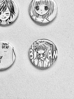 Handmade Button Badges From Recycled Manga