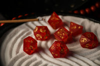 Japanese Frosted Red Glass Dice Set