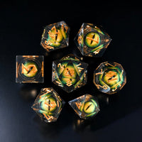 Jurassic Yellow Liquid Core Dice Set
