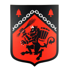 Krampus Rampant Heraldic Shield Sticker