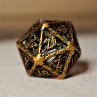 Legends of Valhalla - Golden Brass Hollow Metal Dice Set