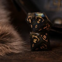 Nordic Black Labradorite Stone Dice Set