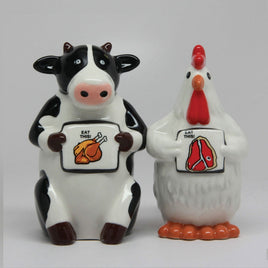 Salt and Pepper Shaker Set: Eat Chicken Eat Beef