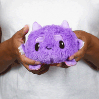 TeeTurtle Reversible Fuzzy Monster: Purple/Red (Mini)