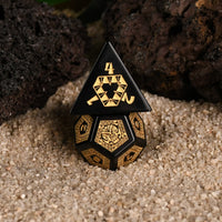 Polynesian Black Obsidian Stone Dice Set