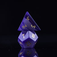 Purple Agate Stone Dice Set