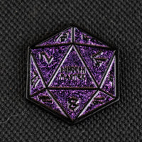 Purple Glitter D20 Pin
