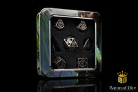 Silver Machinery Metal RPG Dice Set - 7 Pieces