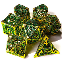 Ancient Dragon Treasure Metal RPG Dice Set | 7 Pieces